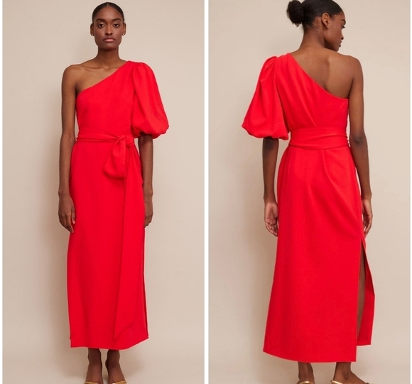 Cara Cara Lucia Red One Shoulder Dress - Picture 1 of 7